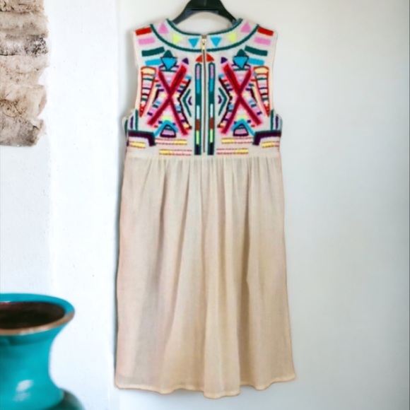 ANTHROPOLOGIE BY GRYPHON  EMBROIDERED DRESS SIZE MEDIUM - Picture 6 of 14